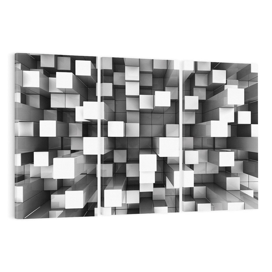 Obraz na płótnie 120x80 - Abstrakcyjne światy: 3D w kwadratach - 3D, abstrakcja