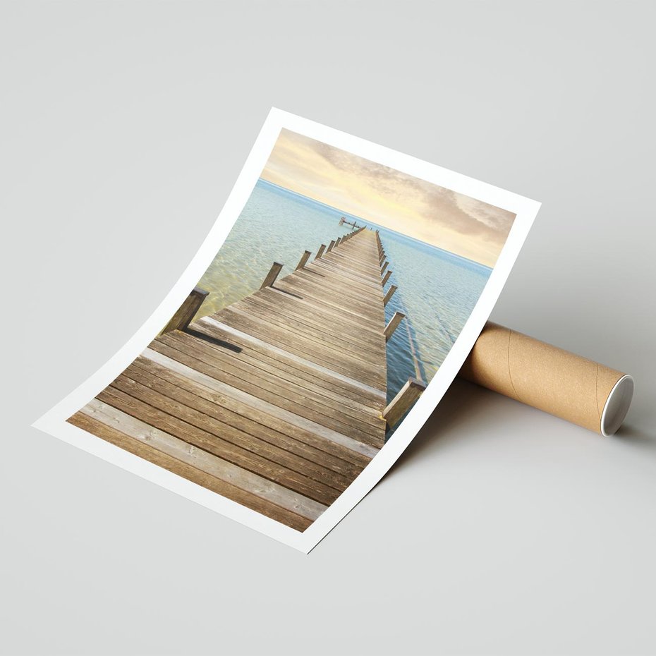Plakat bez ramy 30x40 - Pomost ku morzu - pomost, morze