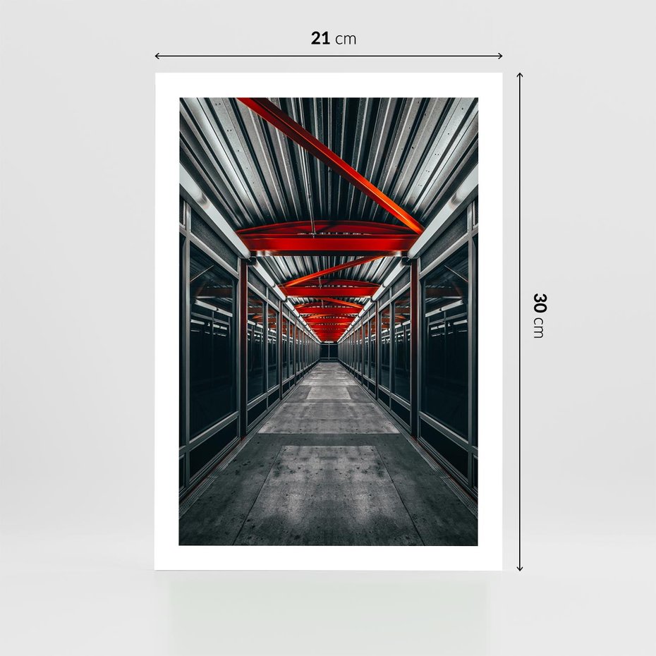 Plakat bez ramy 21x30 - Nieskończoność Przestrzeni - korytarz, perspektywa