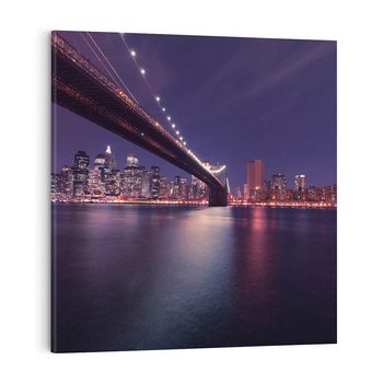 Obraz na płótnie 30x30 - Most w Nowym Jorku nocą - most, Nowy Jork