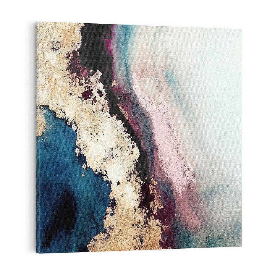Obraz na płótnie 40x40 - Elegancki Impuls - abstrakcyjne plamy, rozlana farba