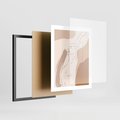 Plakat w ramie 40x50 - Sztuka Nagiej Formy - szkic nagiej kobiety, kolory beżowe - rama czarna