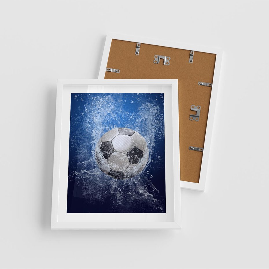 Plakat w ramie 40x50 - Młodzieżowy Zapał - piłka, młodzieżowy - rama biała