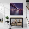 Obraz na płótnie 80x80 - Most w Nowym Jorku nocą - most, Nowy Jork