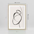Plakat w ramie 50x70 - Modernistyczne Refleksje - abstrakcyjne szkicowane linie, minimalizm - rama drewno