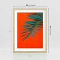 Plakat w ramie 30x40 - Egzotyczny Urok - liście, palma - rama drewno