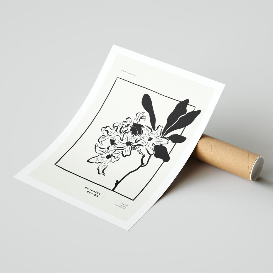 Plakat bez ramy 21x30 - Kwiatowe przestrzenie - kwiat, grafika