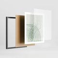 Plakat w ramie 40x50 - Migotliwa Spokojna Zieleń - zielony plakat, abstrakcyjne splątane linie - rama czarna