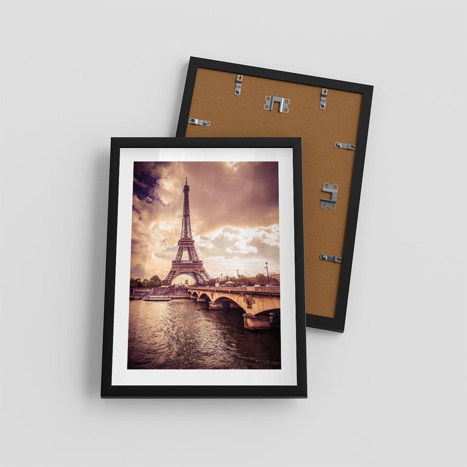 Plakat w ramie 30x40 - Eiffla: ikona Paryża - Eiffla, Paryż - rama czarna