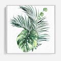 Obraz w ramie 50x50 - Przyjemność Złotej Natury - złote, liście - rama biała