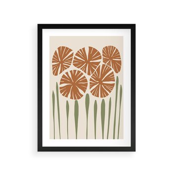 Plakat w ramie 30x40 - Akwarelowe Echa Przyrody - kwiaty, nowoczesny plakat - rama czarna