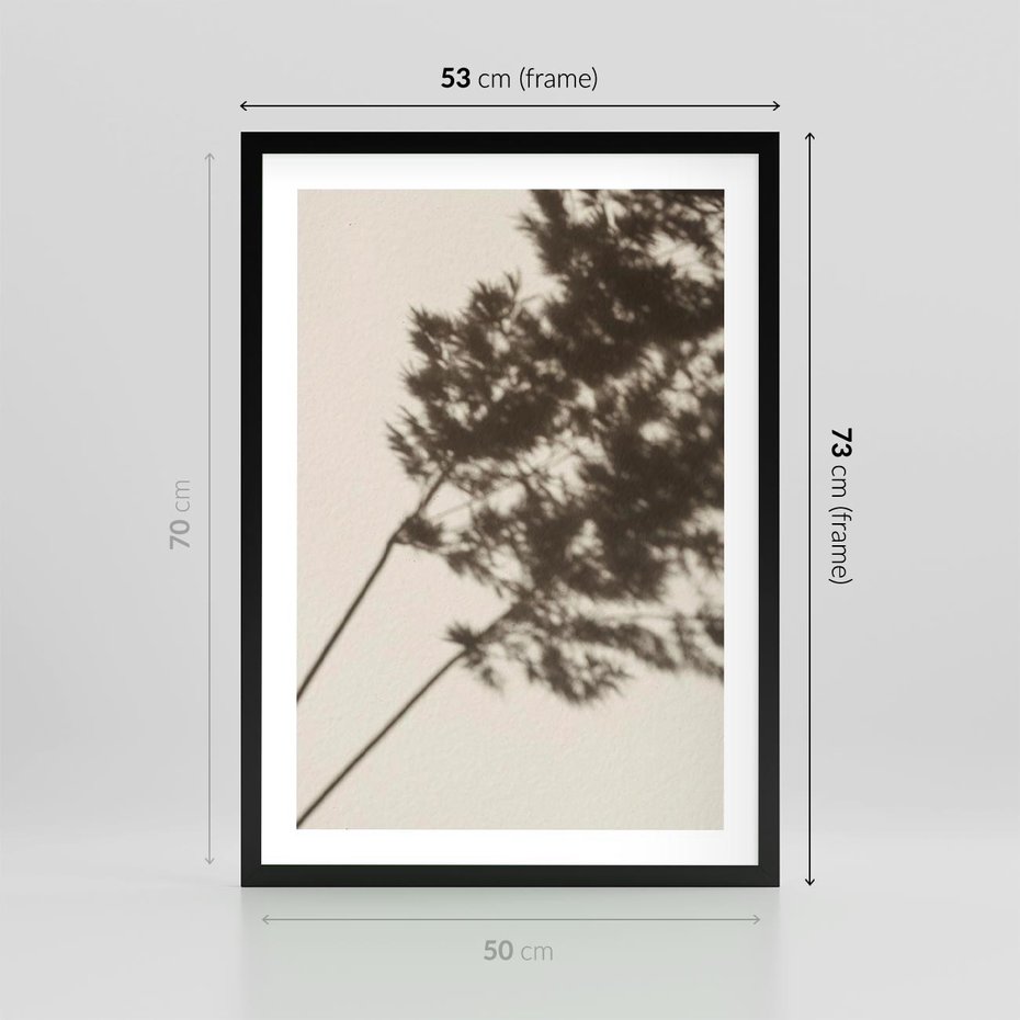 Plakat w ramie 50x70 - Tajemniczy Cień Traw - cień traw, na ścianie - rama czarna