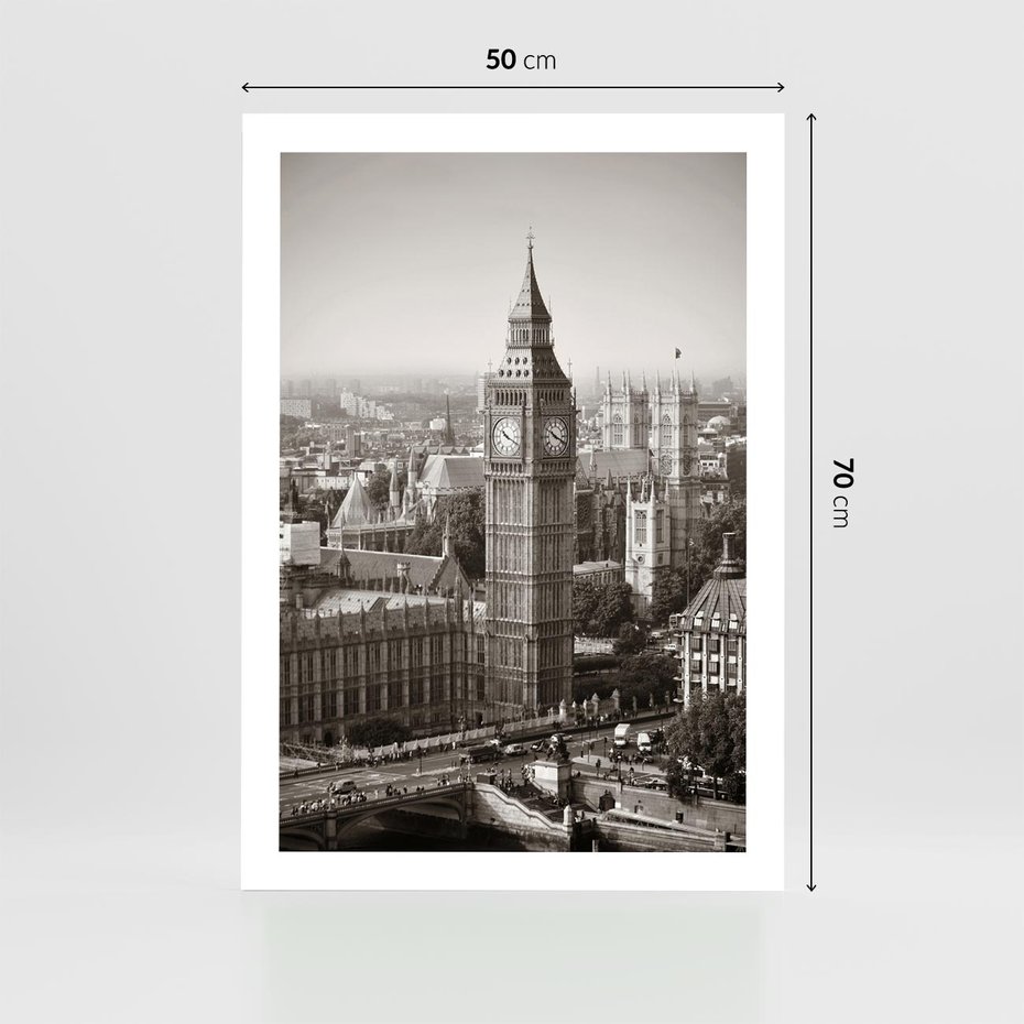Plakat bez ramy 50x70 - Magiczna esencja Londynu: Big Ben i miasto - Big Ben, Londyn