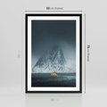 Plakat w ramie 50x70 - Skandynawski pejzaż - skadynawski, pejzaż - rama czarna