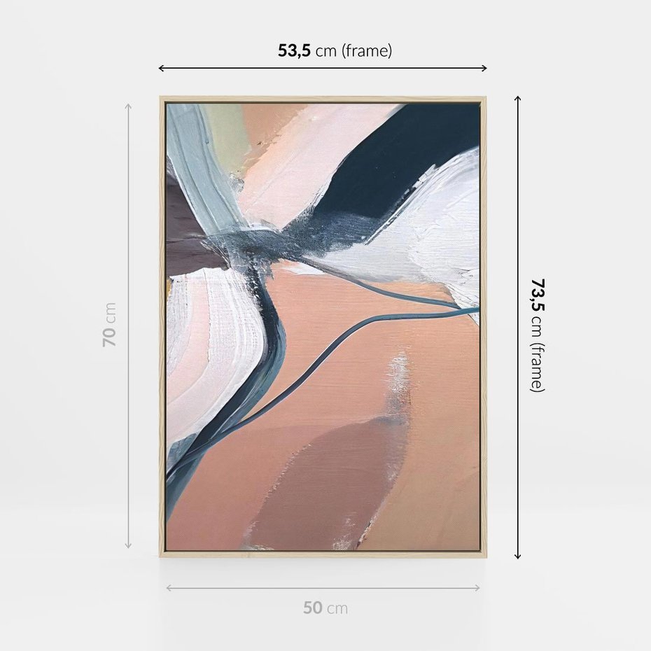 Obraz w ramie 50x70 - Ścieżki Emocji - abstrakcja, farby olejne - rama drewno