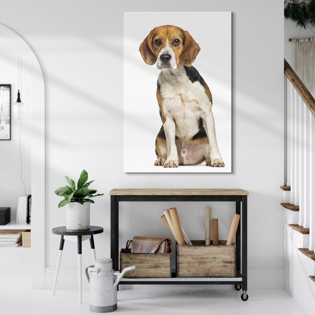 Obraz na płótnie 50x70 - Wierność i radość - pies, piesek