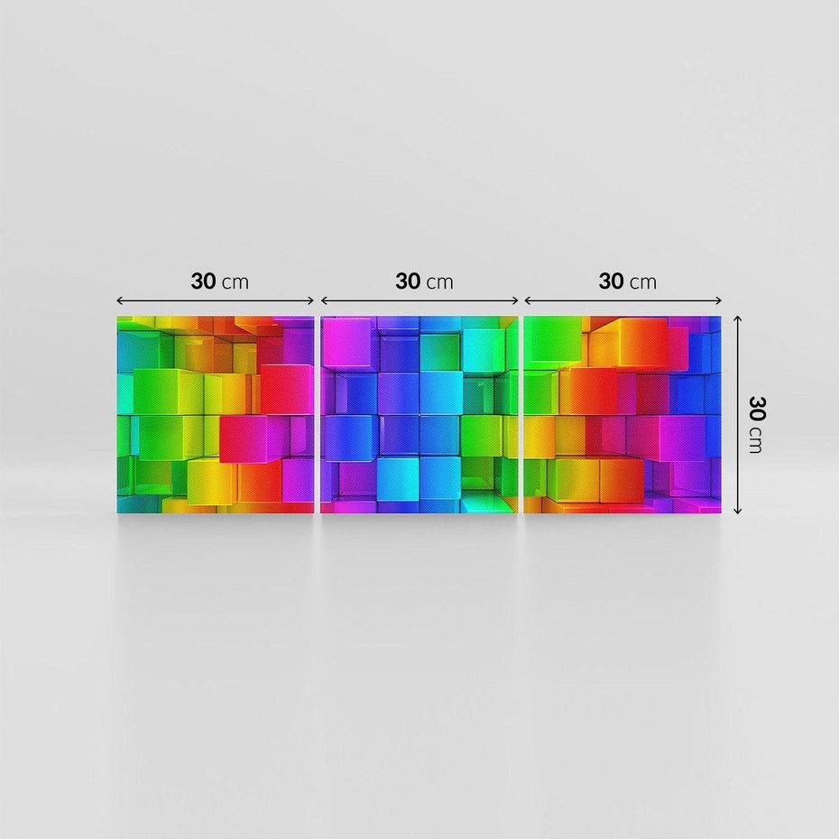Obraz na płótnie 90x30 - Mozaika Abstrakcji: Trójwymiarowe Kompozycje - abstrakcja, 3d