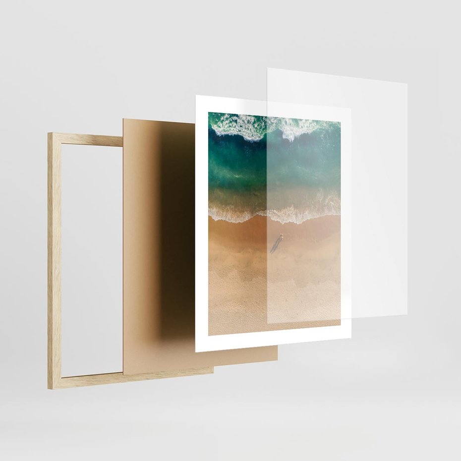 Plakat w ramie 40x50 - Oaza Relaksu - plaża, morze - rama drewno