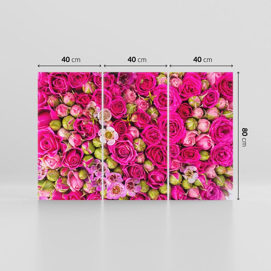 Obraz na płótnie 120x80 - Kwiatowa symfonia róż - róże, kwiaty