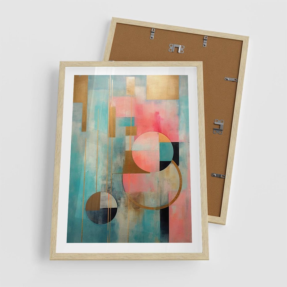 Plakat w ramie 50x70 - Abstrakcyjny Bałagan - abstrakcja, obraz olejny - rama drewno