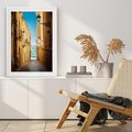Plakat w ramie 50x70 - Perspektywa magicznej uliczki - uliczka, perspektywa - rama biała