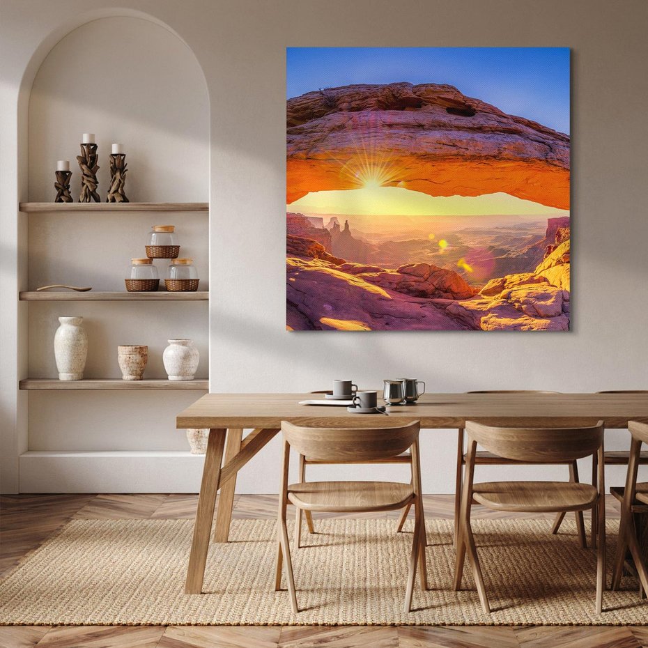 Obraz na płótnie 50x50 - Magia pustyni: skały i bezkresny horyzont - pustynia, skały