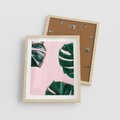 Plakat w ramie 40x50 - Siła Natury - liście, monstera - rama drewno