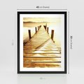 Plakat w ramie 40x50 - Stary pomost w sepia - pomost, sepia - rama czarna
