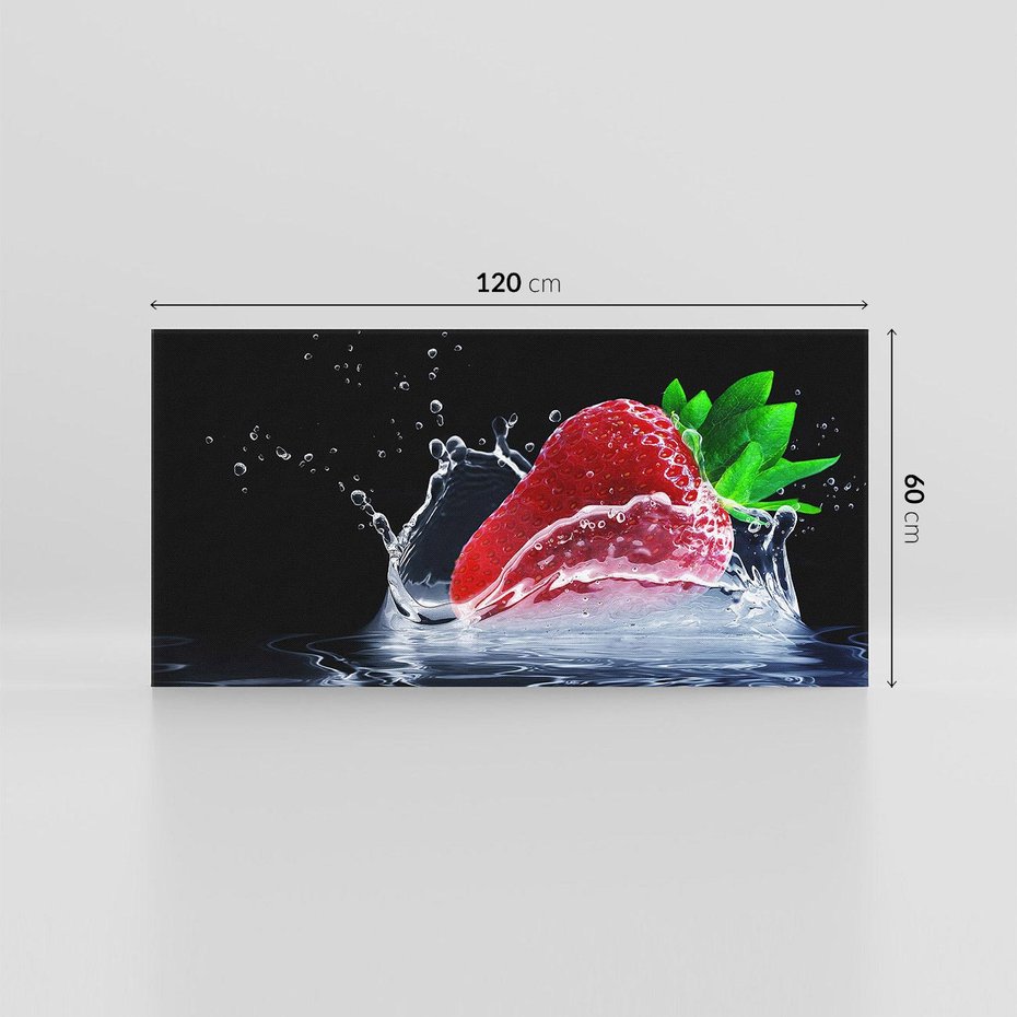 Obraz na płótnie 120x60 - Świeżość truskawek wodą okryta - truskawka, woda