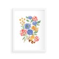 Plakat w ramie 30x40 - Kwiatowe Światło - akwarelowe kwiaty, bukiet - rama biała