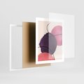 Plakat w ramie 40x50 - Migotliwe Widzenia - abstrakcyjne akwarelowe plamy, nieregularne linie - rama biała