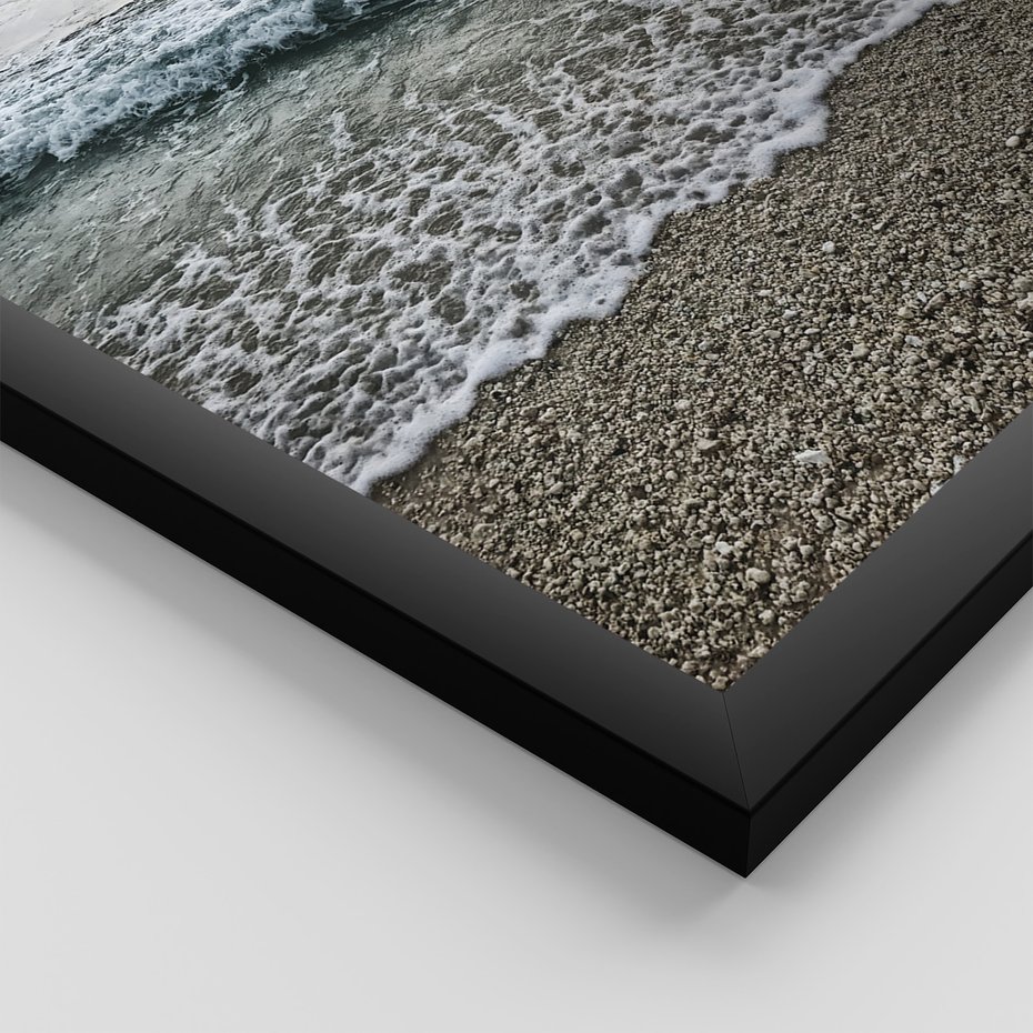 Zestaw obrazy w ramie 50x70 galeria - Plaża, morze, tryptyk - rama czarna