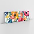 Obraz na płótnie 90x30 - Kwiatowy Impuls Kolorów - abstrakcyjne kolorowe kwiaty, szkic