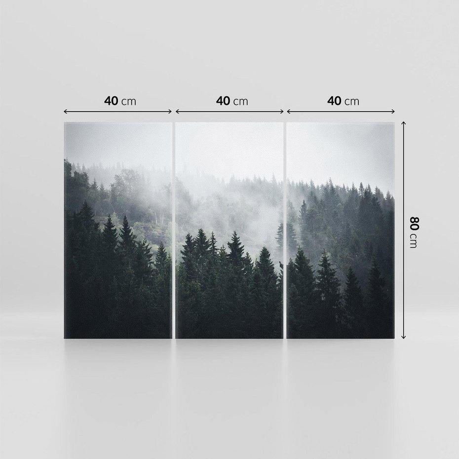 Obraz na płótnie 120x80 - Las w górach: mistyczna mgła - las, góry