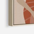 Obraz w ramie 50x70 - Kobiece Retro - minimalistyczny boho plakat, retro kobieta w stroju kąpielowym - rama drewno