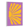 Obraz w ramie 80x120 - Podróżne Kontury - abstrakcyjny plakat, intensywne różowe tło - rama biała