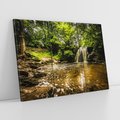 Obraz na płótnie 120x80 - Magia wodospadu w lesie - wodospad, las