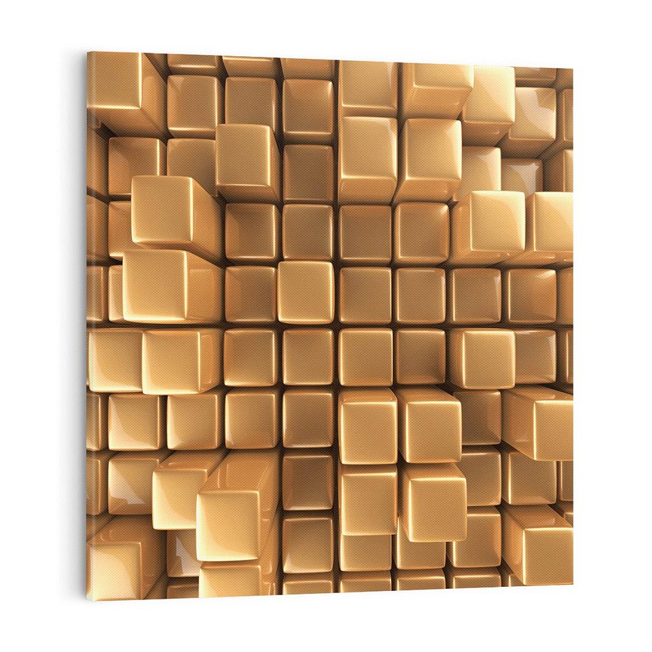 Obraz na płótnie 70x70 - Błyszcząca Elegancja - złoto, 3d