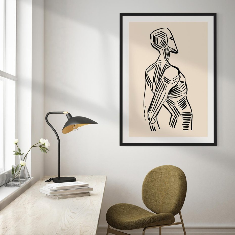 Plakat bez ramy 21x30 - Eksploracja Wizualna - szkic, czarno biały