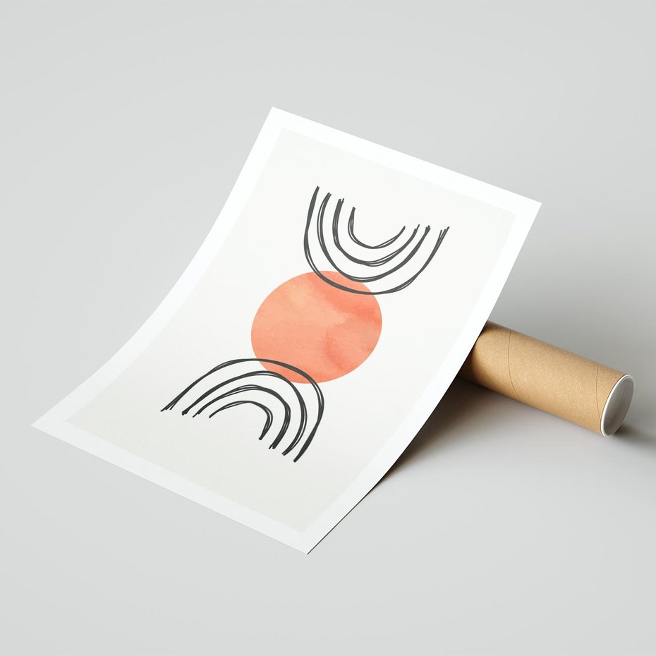 Plakat bez ramy 21x30 - Lustrzane Widzenie - koło, boho styl