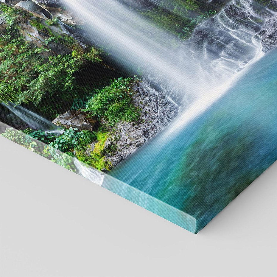 Obraz na płótnie 70x70 - Tropikalny Wodospad - wodospad, tropikalny