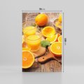 Obraz na płótnie 70x100 - Soczyste pomarańcze i soki - pomarańcze, soki