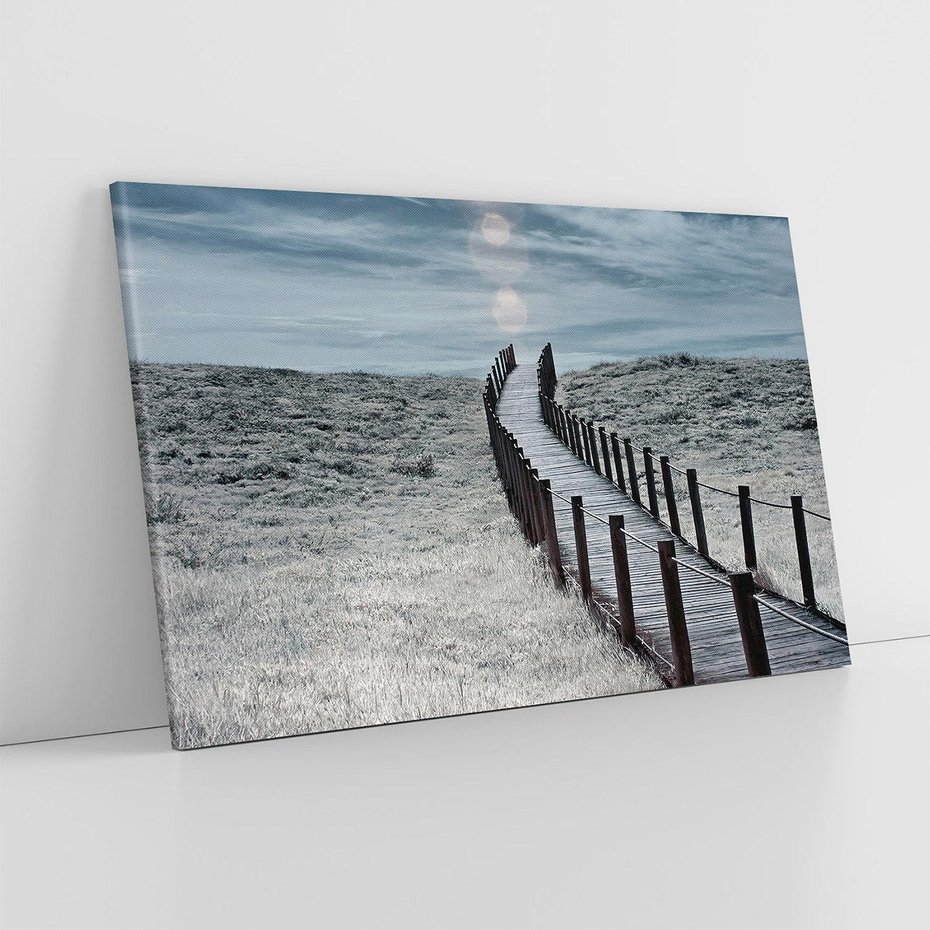 Obraz na płótnie 120x80 - Burzowy pomost na plaży - plaża, pomost