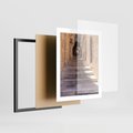 Plakat w ramie 40x50 - miasto w innej odsłonie - uliczka, perspektywa - rama czarna