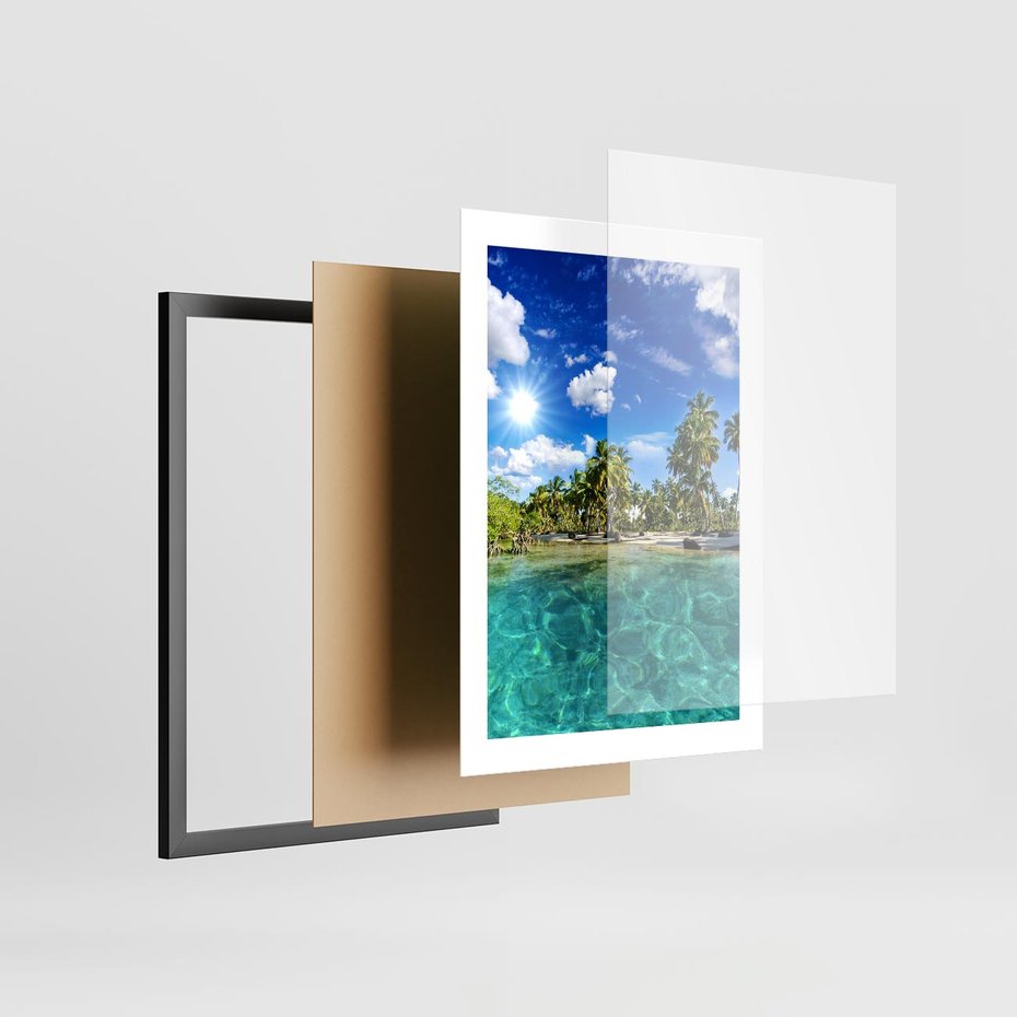 Plakat w ramie 30x40 - Rajskie wakacje na plaży - plaża, wakacje - rama czarna
