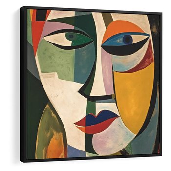 Obraz w ramie 50x50 - Kolorowe Dziwne Wyobrażenia - abstrakcyjny obraz, olejny - rama czarna