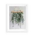 Plakat w ramie 50x70 - Uwodzicielska zieleń eukaliptusa - eukaliptus, zielone - rama biała