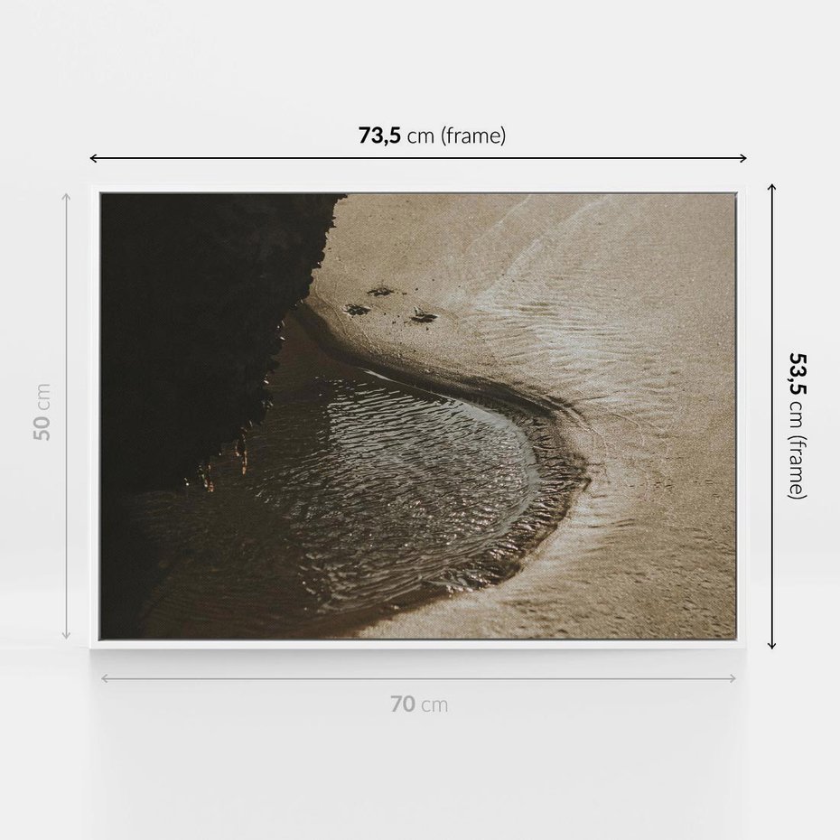 Obraz w ramie 70x50 - Relaksujący Raj - plaża, morze - rama biała