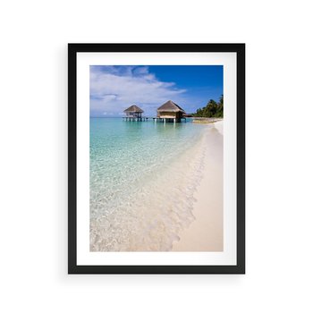 Plakat w ramie 30x40 - Rajski klimat plaży tropikalnej - plaża, tropiki - rama czarna