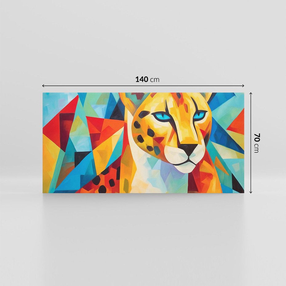 Obraz na płótnie 140x70 - Dzikie Piękno - abstrakcyjny portret geparda, intensywne kolory